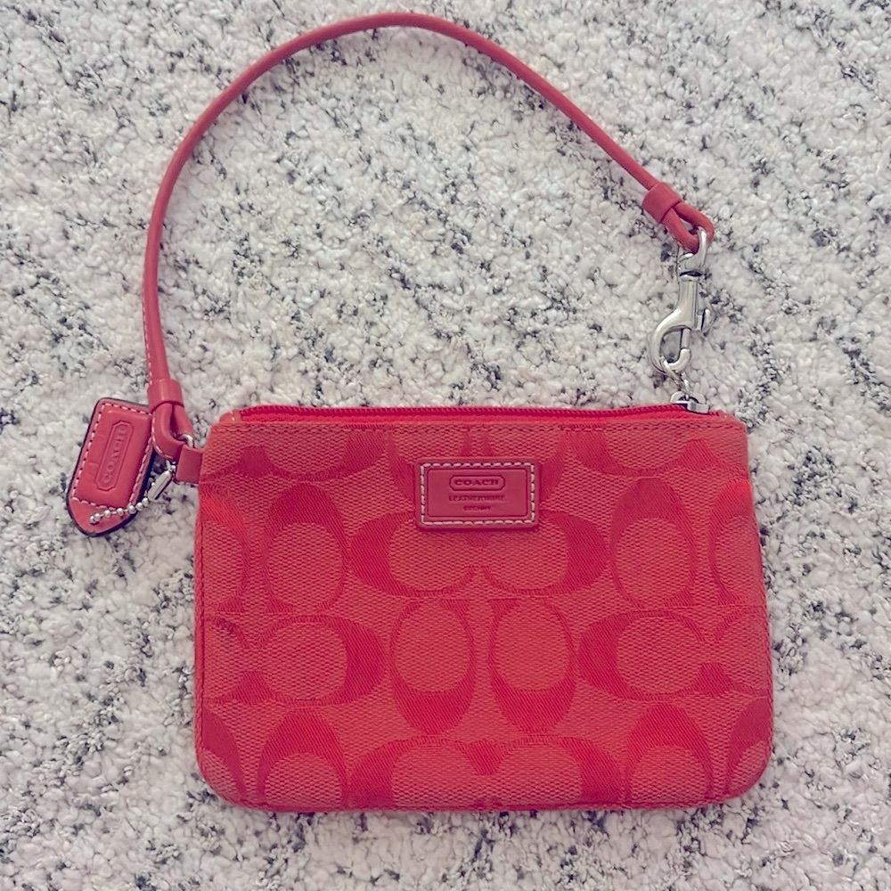 Coral Coach Wristlet
